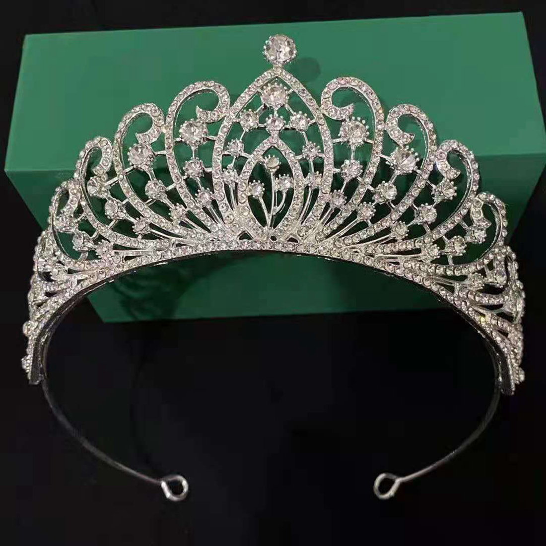Gold Silver Crown Sparkling Shine Wedding Hair Accessories Rehinestones Pearls Bridal Crowns Bridal Hair Accessories for Women for African Black Women FG012