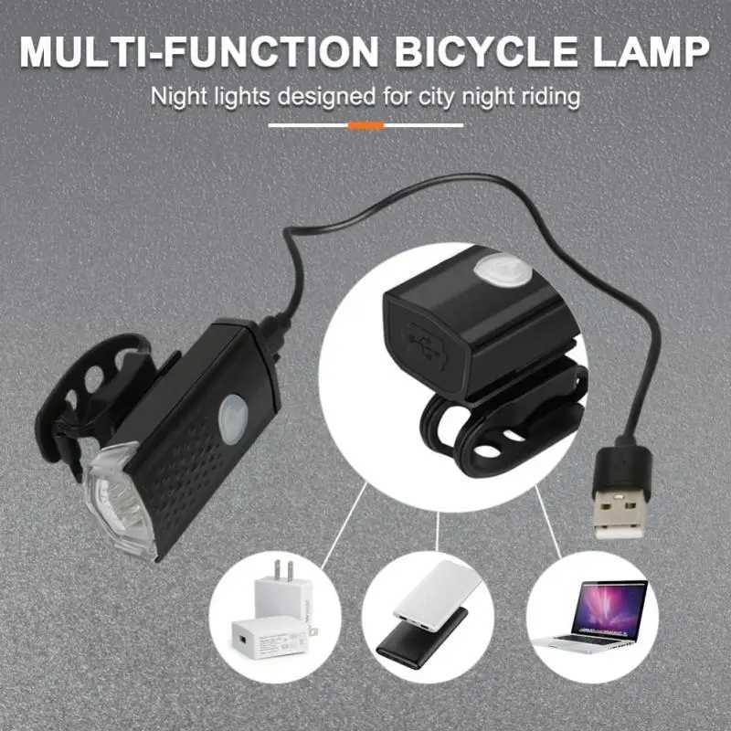 Other Lighting Accessories USB Rechargeable Bike Light Waterproof Bicycle Front Rear Cycling Safety Warning Farol Para Accesorios Bicicleta YQ240205