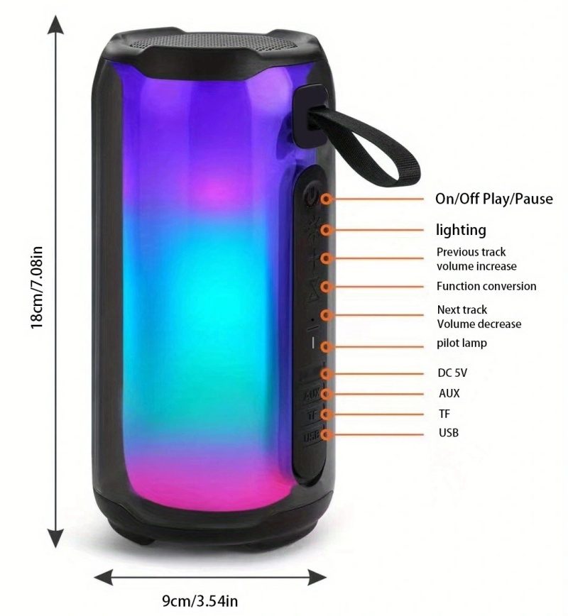 Pulse 5 Aile Yüksek Kaliteli Kablosuz Bluetooth Hoparlör Taşınabilir Sütun RGB Atmosfer Lambası Audio Boombox Açık su geçirmez subwoofer mikrofonlu