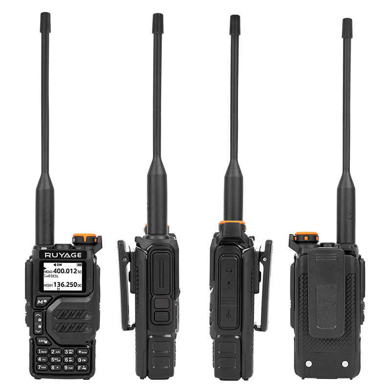 RUYAGE UV3D Air Band Walkie Talkie Amateur Ham de duas vias estação de rádio UHF VHF 200CH Full Band HT com NOAA Channel AM SatCom G230518