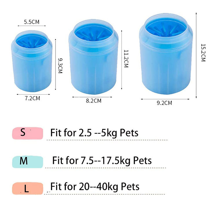 Paw Cleaner for Dogs Large Pet Foot Washer Cup 2 In 1 Portable Silicone Scrubber Brush Feet Large Breed Muddy Paw New Dog Essentials Doggie Owner Gifts Pet Gifts Owner