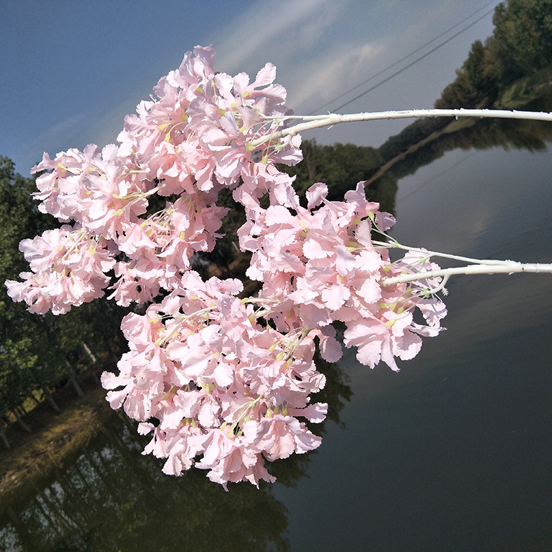 Flores decorativas flor de cerejeira flor falsa artificial pendurado flores para casa jardim casamento aniversário