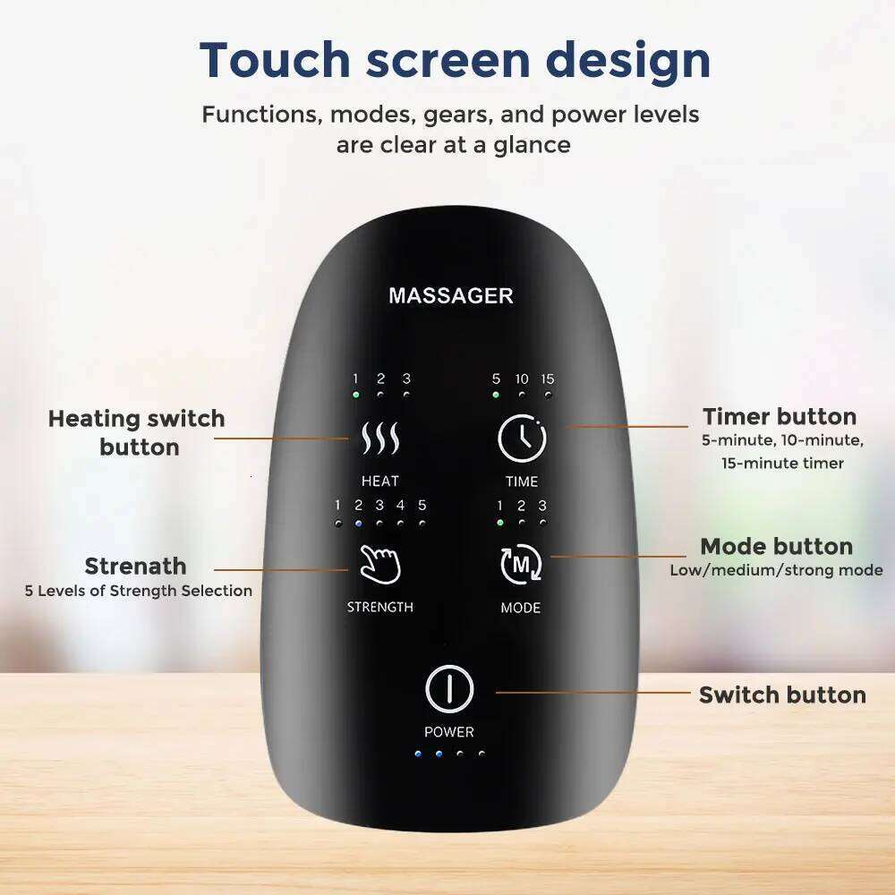Wireless Electric Hand Massager 3 Modes Air Compression Hot Vibration For Palm Finger Arthritis Numbness Muscle Relax Fatigue