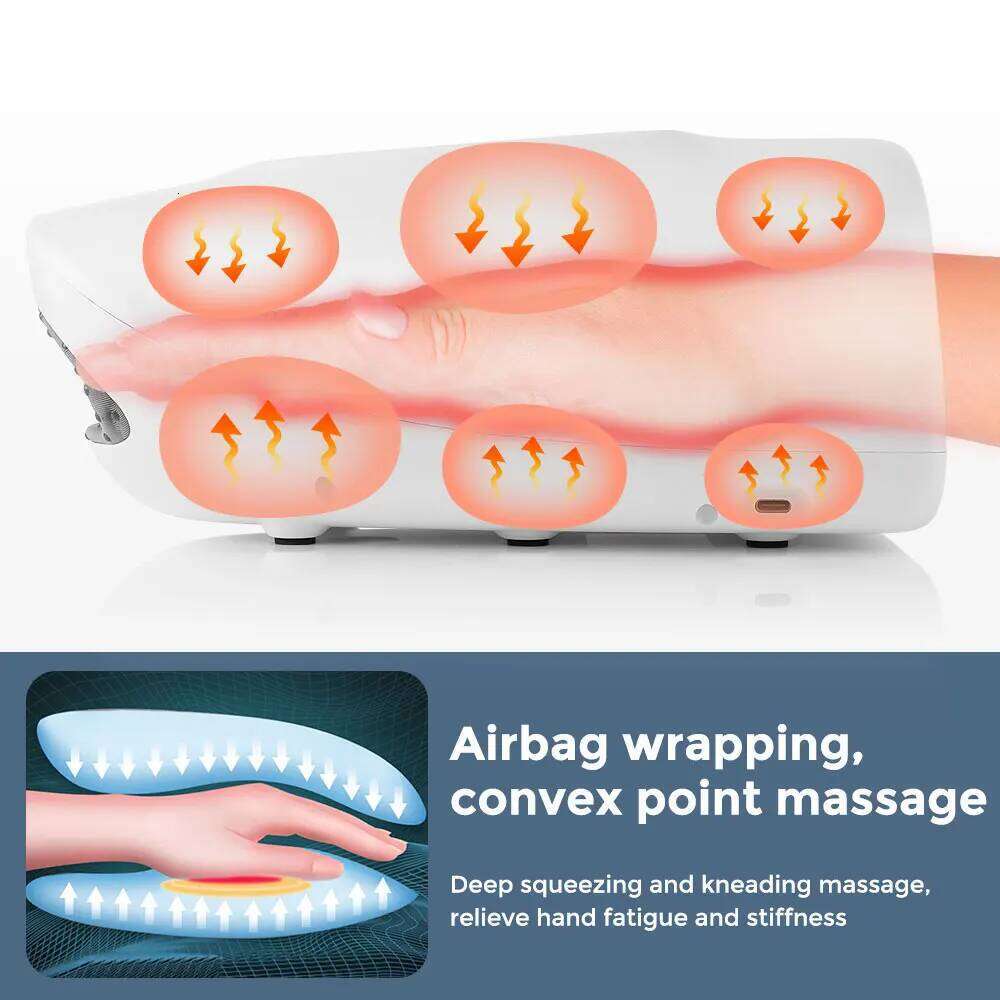 Wireless Electric Hand Massager 3 Modes Air Compression Hot Vibration For Palm Finger Arthritis Numbness Muscle Relax Fatigue