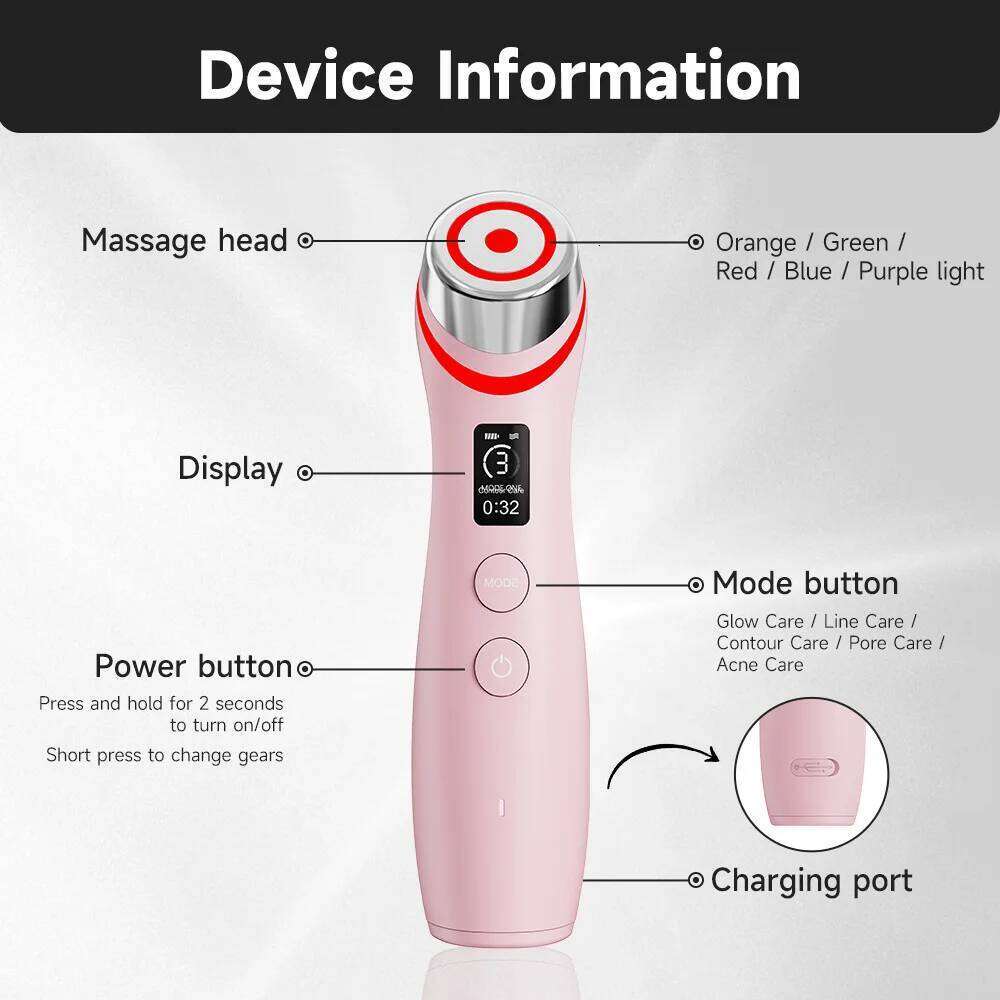 Ubilli Booster Pro Led Facial Therapy Beauty Wand Red Light Eye Massager For Skincare Rejuvenation Tool