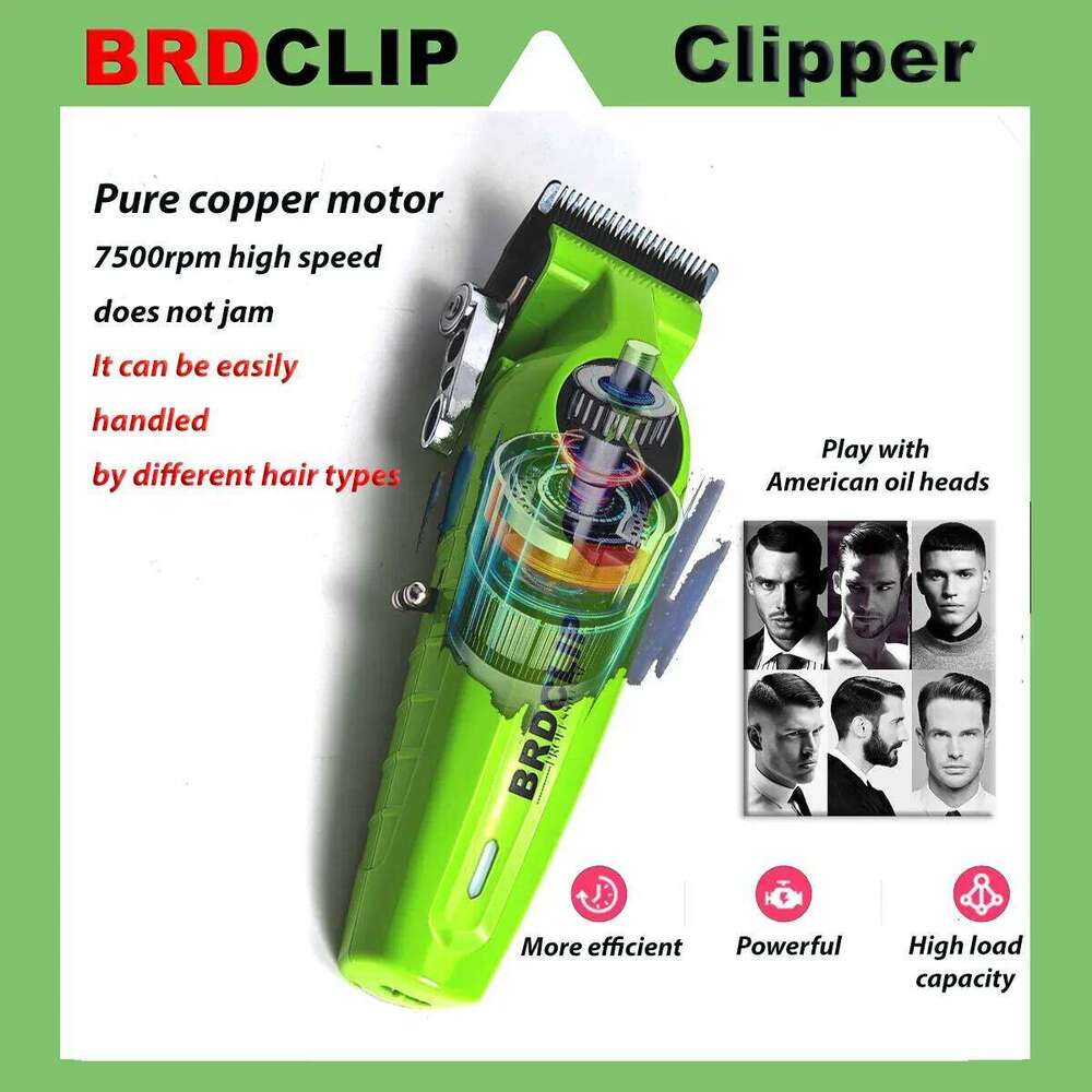 BRDCLIP X Series Set Professional Electric Clipper Trimmer Shaver Gradient Salon Hair Styling Tool DLC Coated Fade Blade