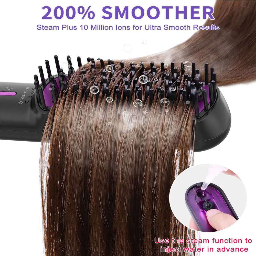 Hot Straightener Electric Negative Ion Heating Comb For Men Beard Straightening Brush Wet Dry Use Quick Hair Styler