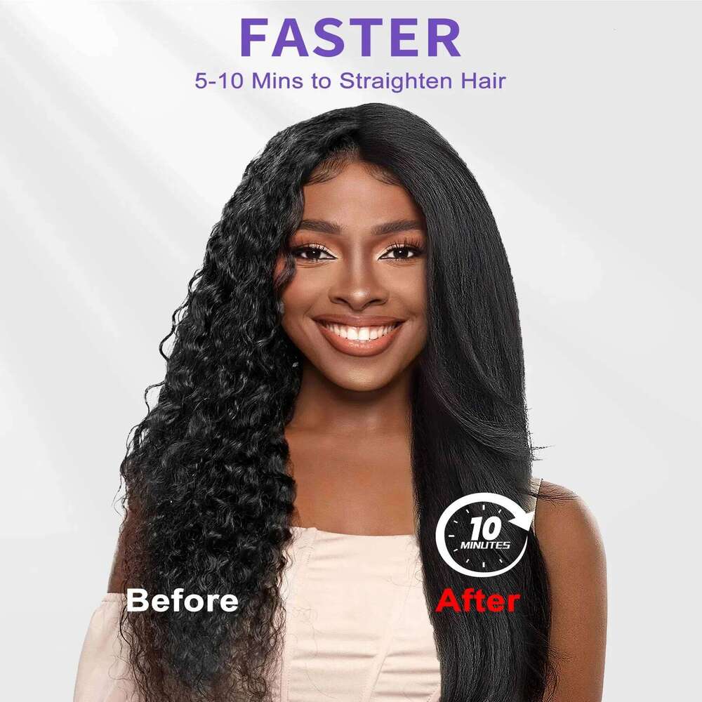 Hot Straightener Electric Negative Ion Heating Comb For Men Beard Straightening Brush Wet Dry Use Quick Hair Styler