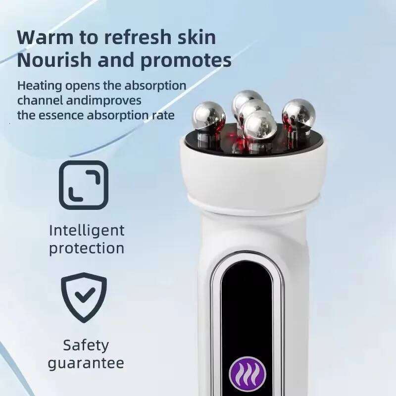 3In1 RF Heating EMS Facial 360° Roller Massager For Fine Lines Lifting Rejuvenation Skin Firm Microcurrent Beauty Hine