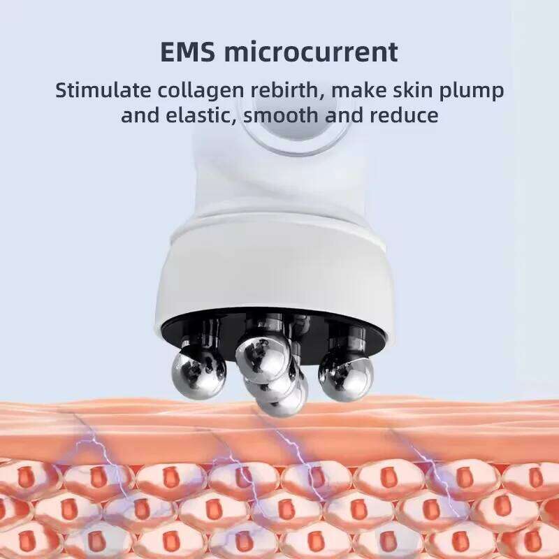 3In1 RF Heating EMS Facial 360° Roller Massager For Fine Lines Lifting Rejuvenation Skin Firm Microcurrent Beauty Hine