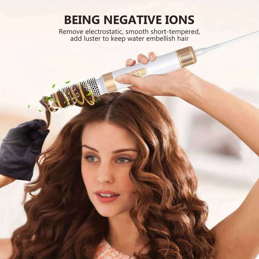 7 In 1 Dryer Professional Negative Ion Curling Iron Straightener Brushless Motor High Speed Hair Dryer Hot Comb Set