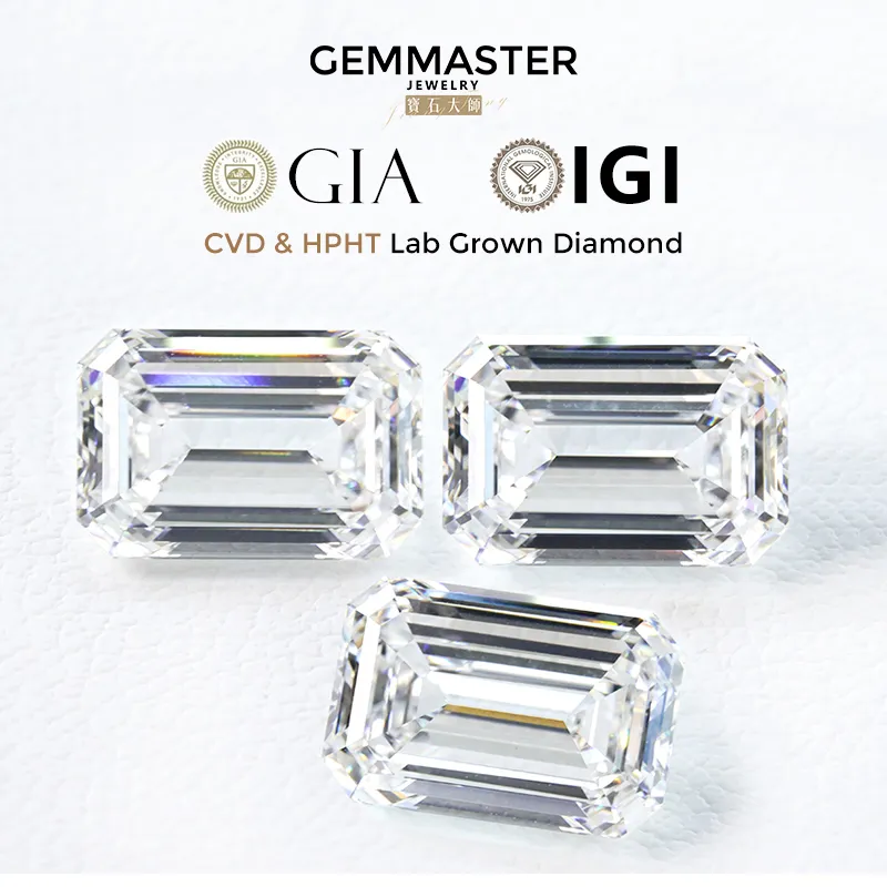 emerald lab grown diamond d e f vvs vs real diamon