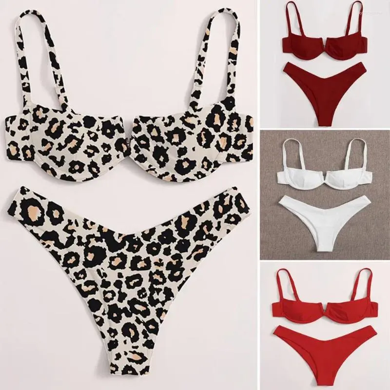 Sexy V Shaped Bikini Set With Push Up Padding And Wire Detail For Women Solid Color Brazilian