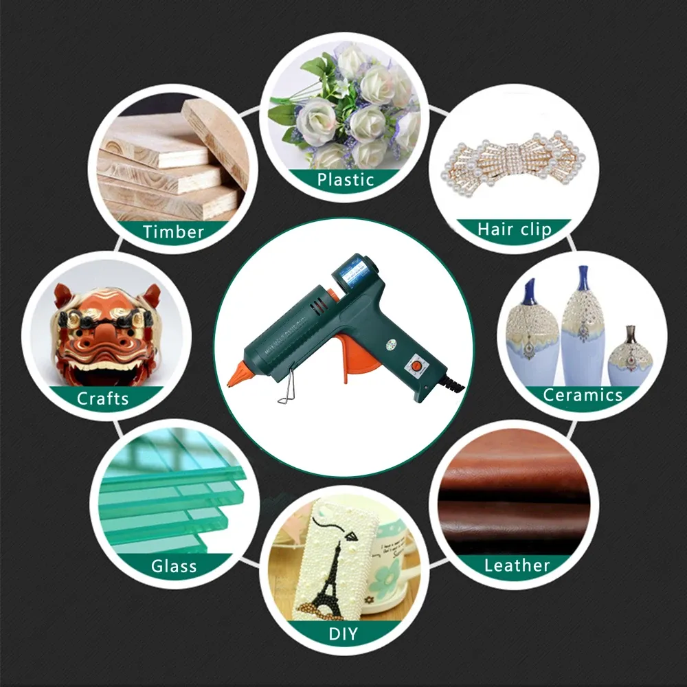 Adjustable W Hot Melt Hot Glue Pistol With Replaceable Nozzle And Mm Glute Stick For Diy