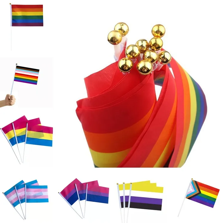 Rainbow Gay Sporcle Flags Pride Stick Flag Hand Mini Flag Waving Sporcle Flags Handhold