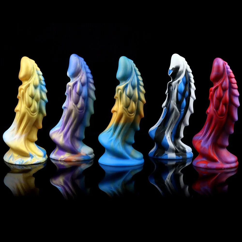 Sexy Set Realistic Penis Liquid Silicone Mixed Color Huge Dildo Lesbians Toys Monster Dragon
