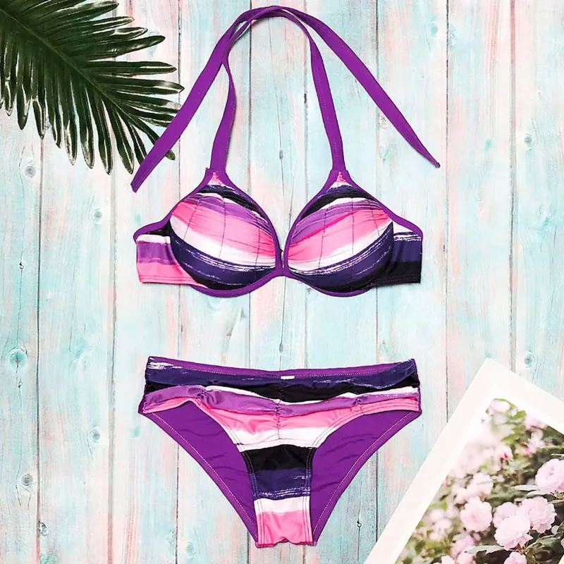 Traje De Baño Para Mujer Conjunto De Micro Bikini Triangular Sexy Traje De Baño Con Estampado