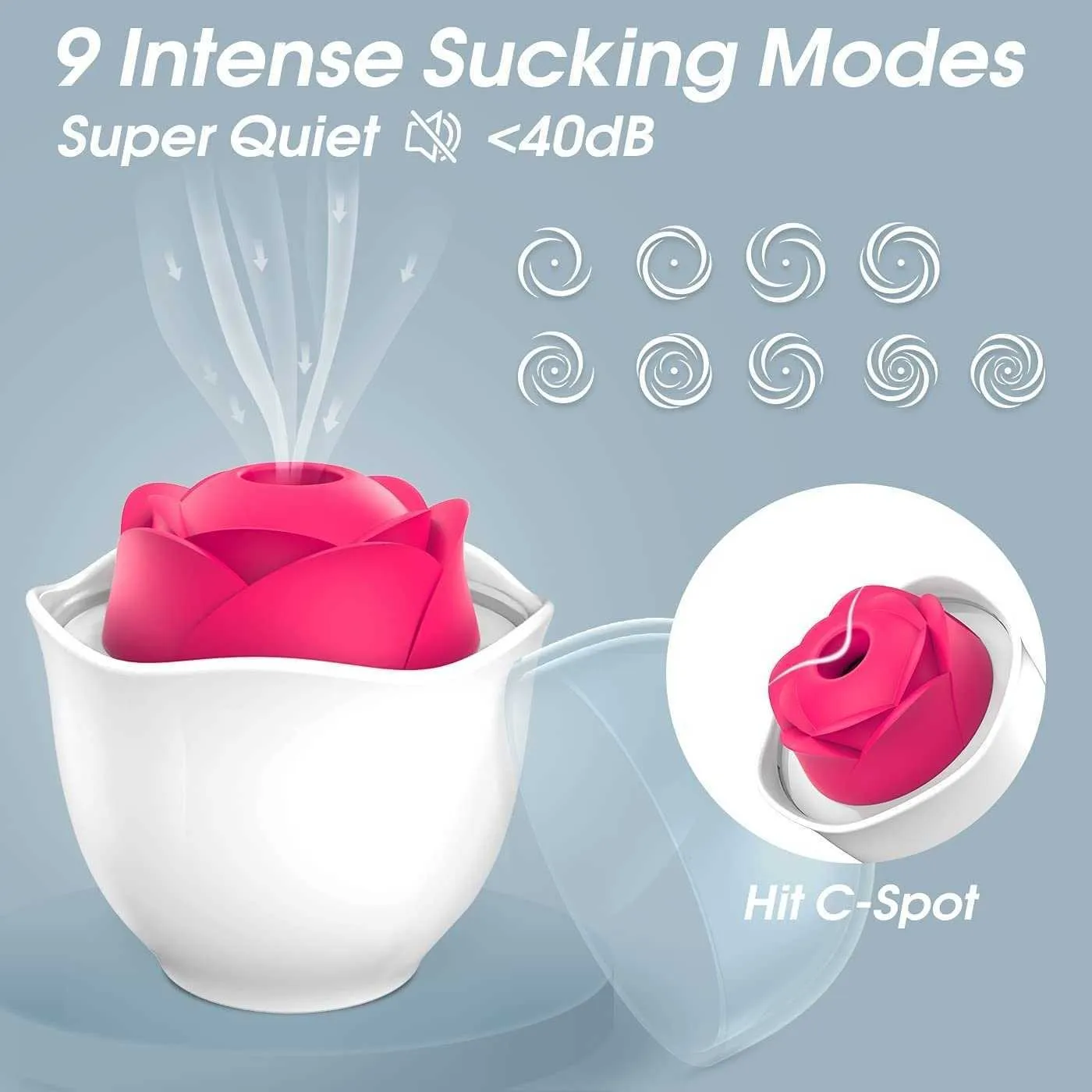Rose Toys Vibrator With Led Light Flapping Vibration In Masturbation Massager Sex Toy For