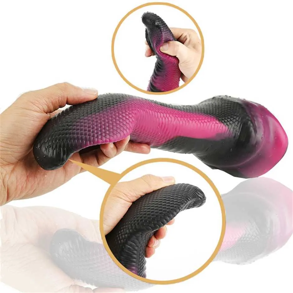 Huge Big Heterotypic Snake Dildo Penis Dick Suction Cup Hands Free Play G Spot Anal Stimulation