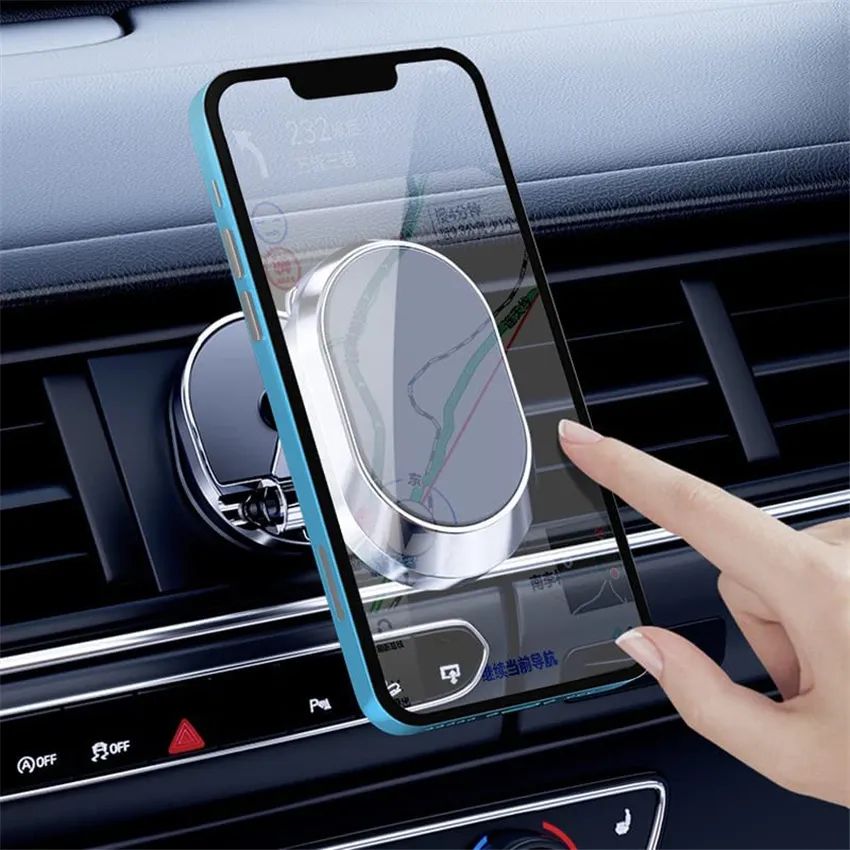 2023 Magnetic Car Phone Holder Magnet Smartphone Mobile Stand Cell GPS For iPhone 14 13 12 Pro Max Xiaomi Mi  Samsung LG Metal Magnetic Car Foldable Phone Stand