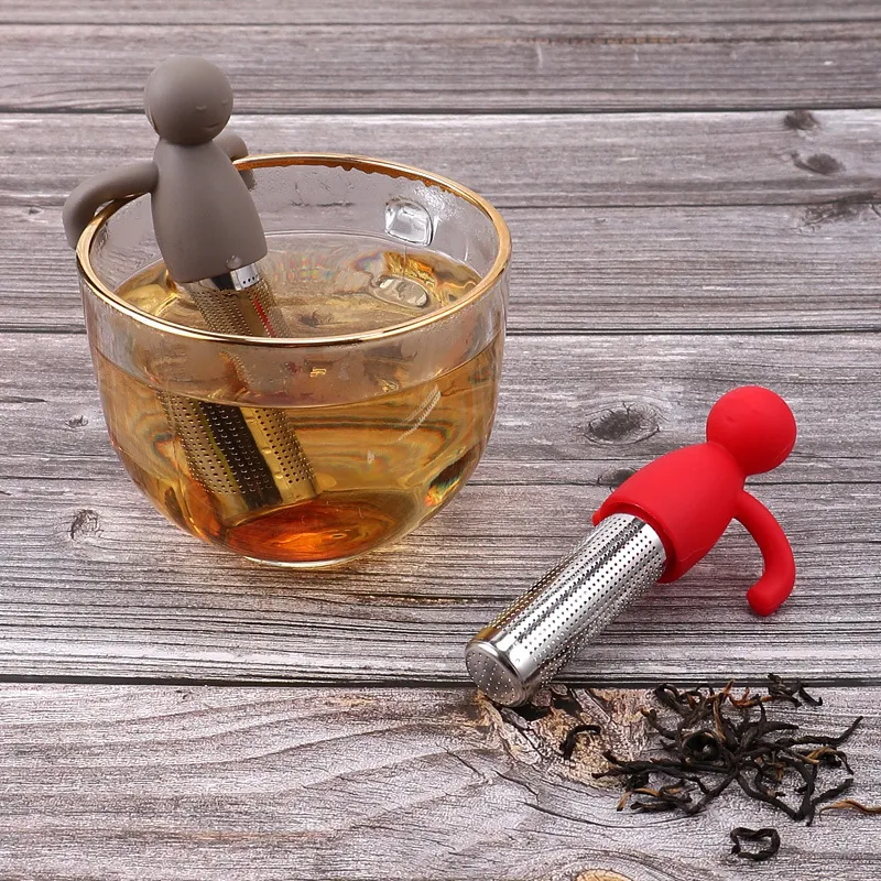 Cute Tea Infuser Strainer Ball Stainless Steel Extra Fine Mesh Tea Steeper Filter for Cup Mug Silicone Handle