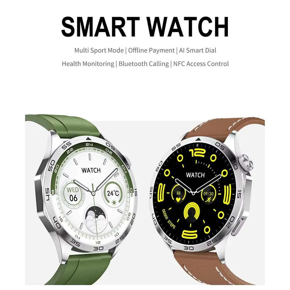 DHgadgets Men Smart HD Replaceable Strap 1.43" AMOLED Business BT Call Health Watch for Sport Heart Rate Monitoring Smartwatch