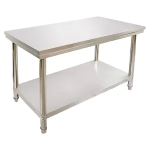 Two-layer stainless steel workbench, kitchen special equipment, commercial, large capacity, thickening welding, factory direct sales, large quantity discount
