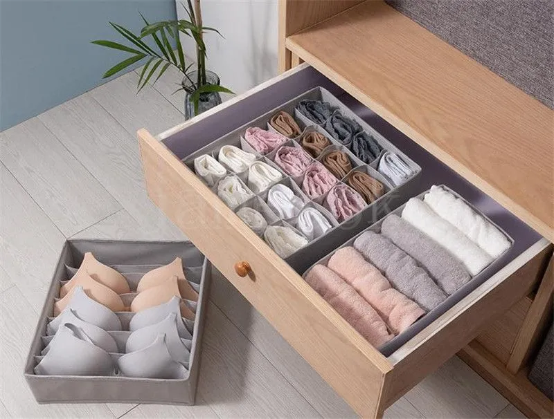 Foldable Drawer Organizers For Bras Lingerie And Underwear Fabric Dresser Storage From