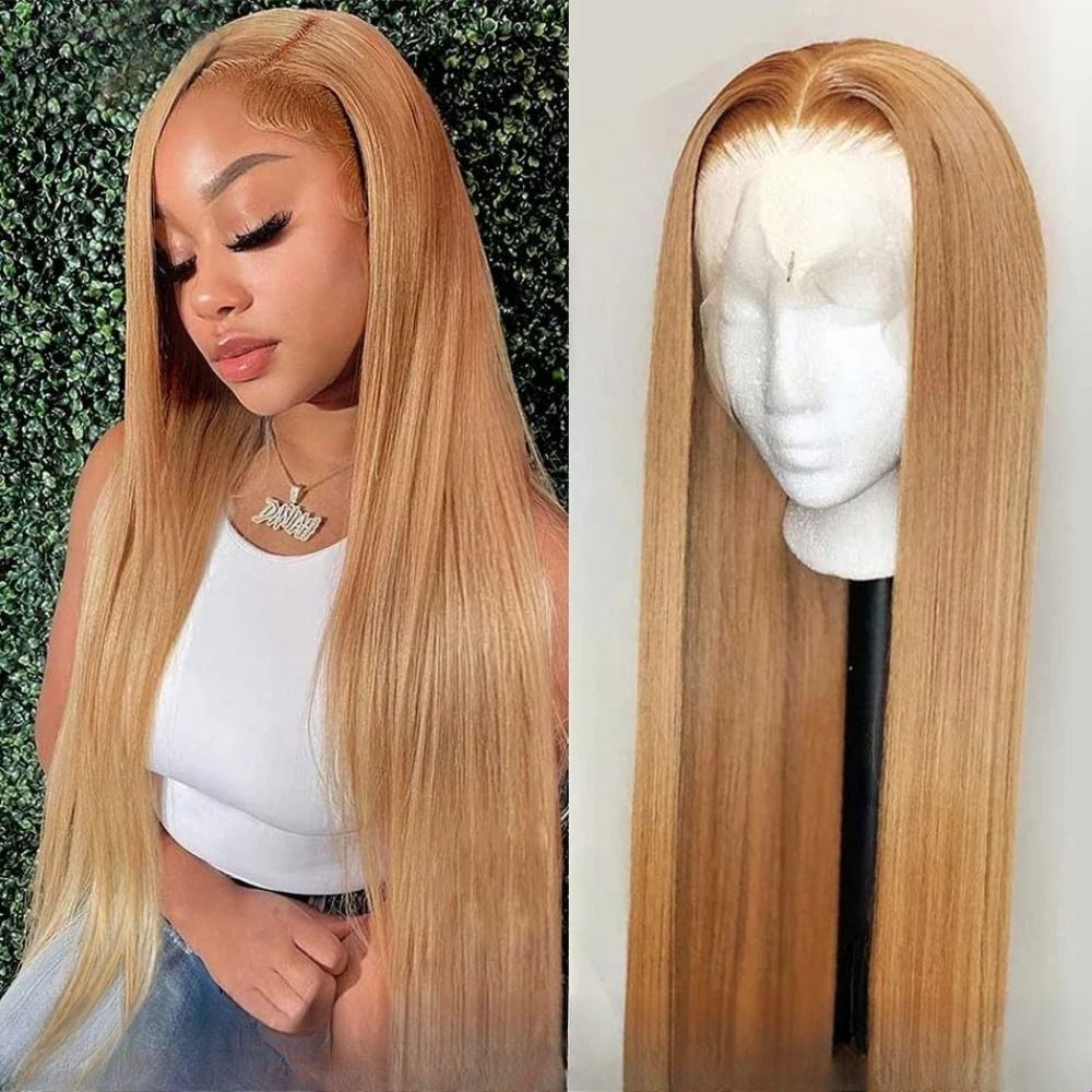 Honey Blonde Straight Lace Front Wig detail view 3