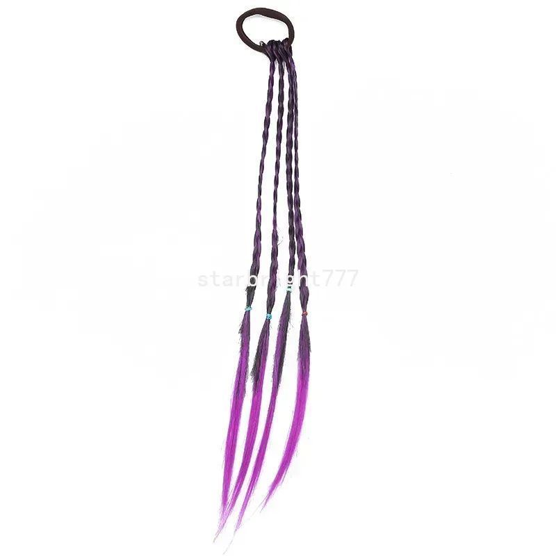 Candy Color Girl Wig Hair Rope for Kids Sweet detail view 5