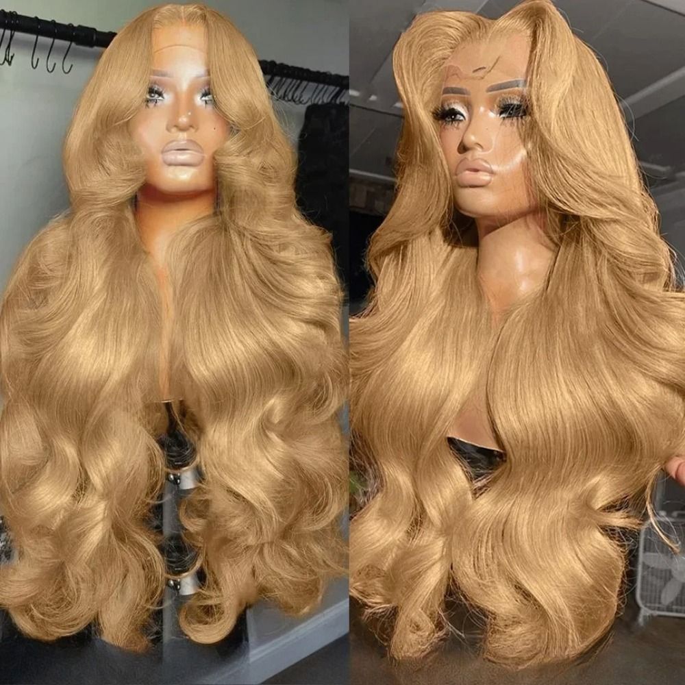 180 Density Honey Blonde Long Body Wave Human Hair Wig detail view 5
