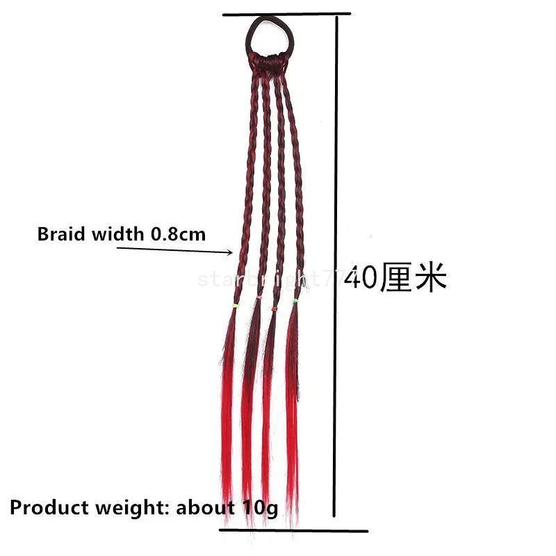 Candy Color Girl Wig Hair Rope for Kids Sweet detail view 2