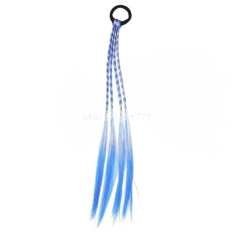 Candy Color Girl Wig Hair Rope for Kids Sweet detail view 3