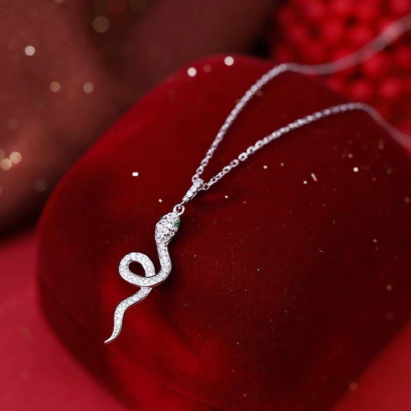 S925 Sterling Silver Snake Necklace For Women - Image 4