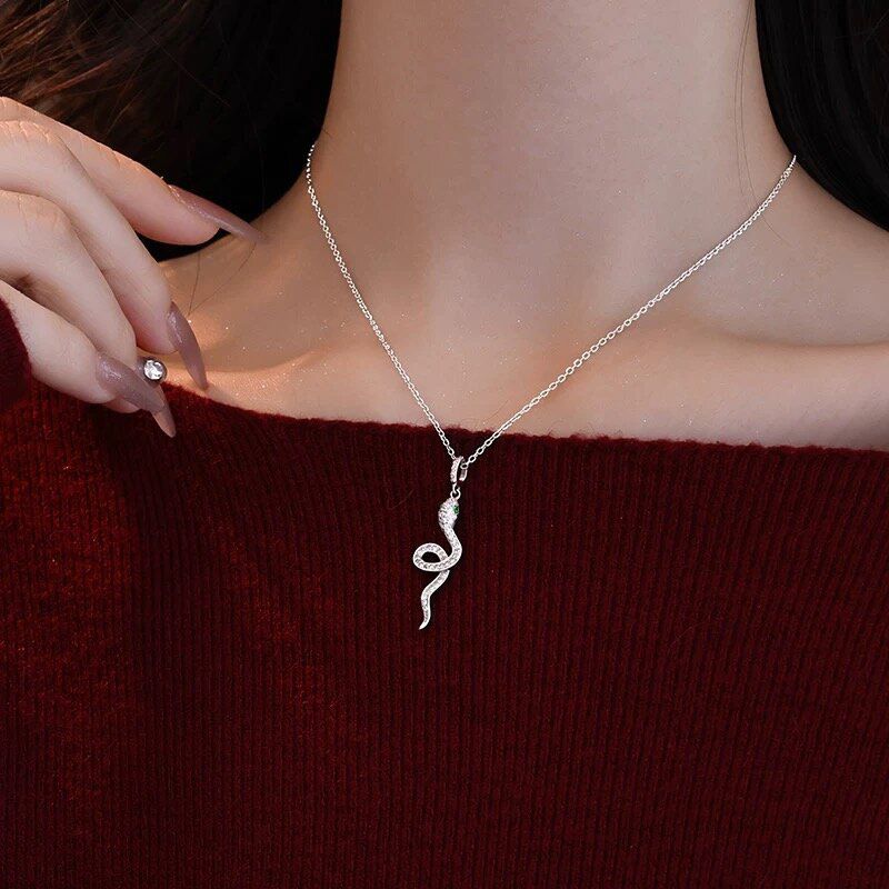 S925 Sterling Silver Snake Necklace For Women - Image 3