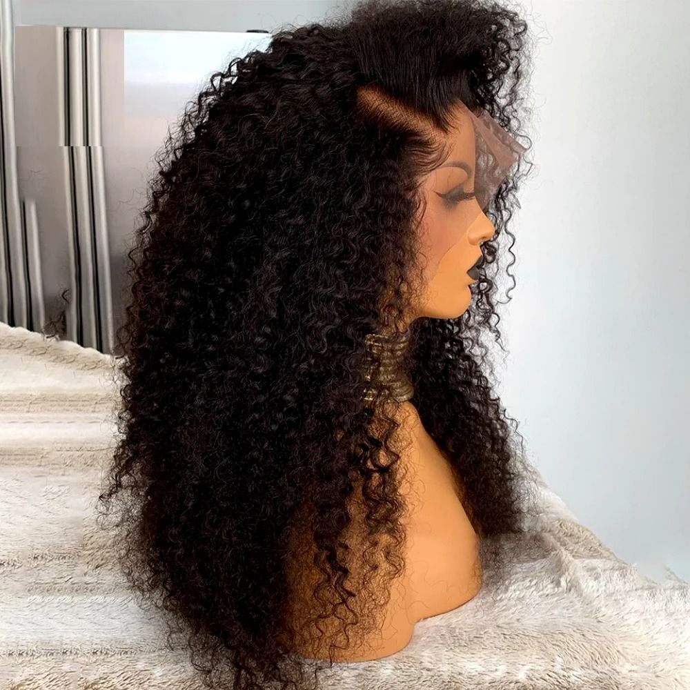 200density Black Glueless Curly Human Hair Wig for Women Water