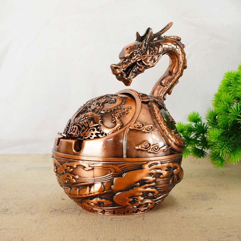 Electroplated Zodiac Dragon Ashtrays Windproof,.. - Image 2