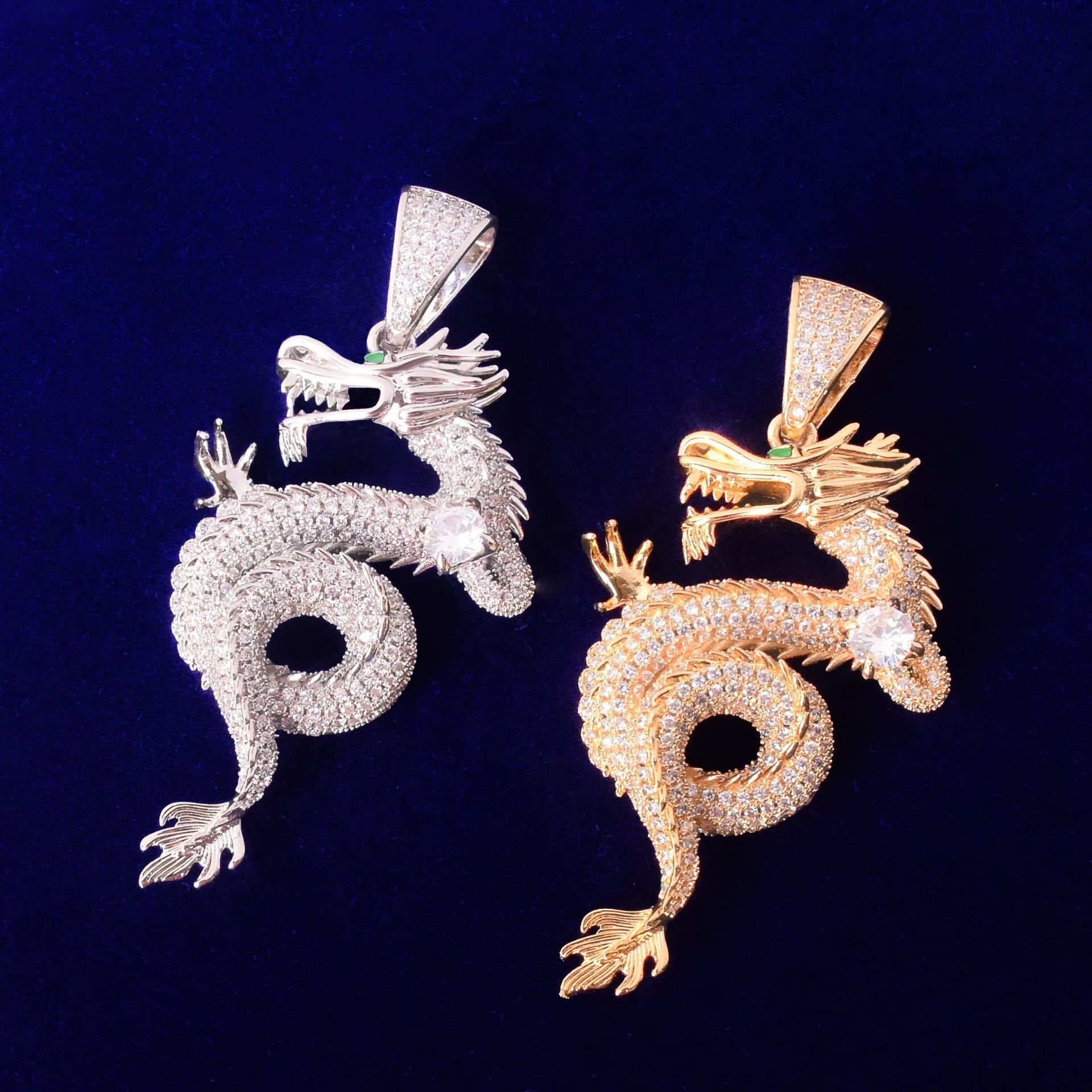 Zodiac Dragon Retro Gold Plated Hip Hop Pendant - Image 2