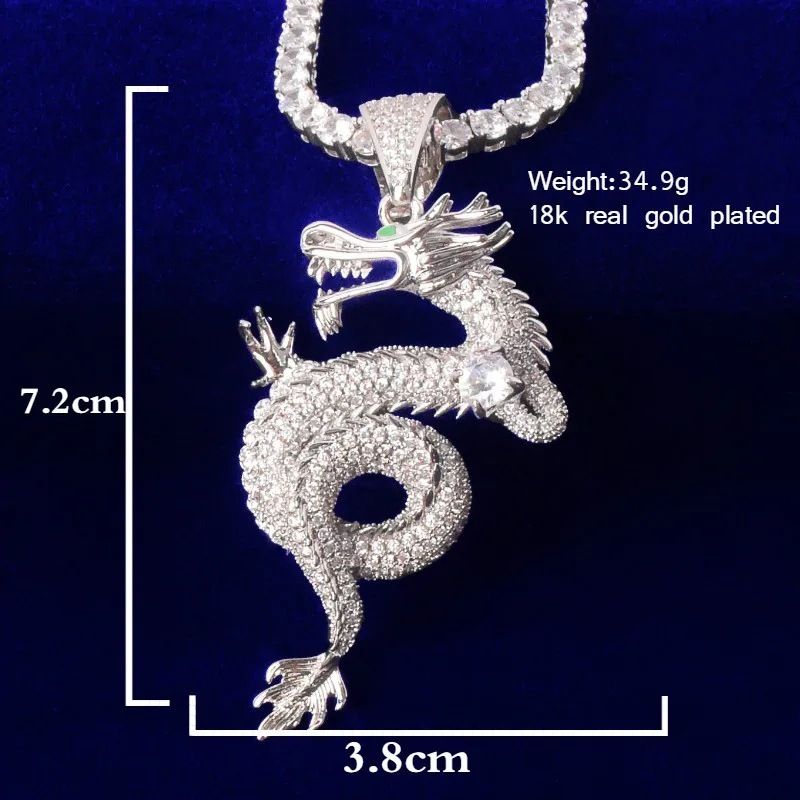 Zodiac Dragon Retro Gold Plated Hip Hop Pendant - Image 5