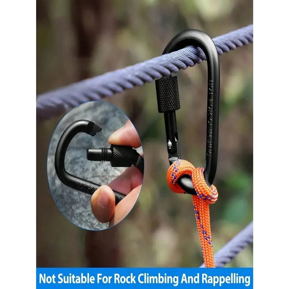 Outdoor Mountain Climbing Carabiners Aluminum Alloy 4 Outdoor Mountain Climbing Carabiners Aluminum Alloy - Image 4