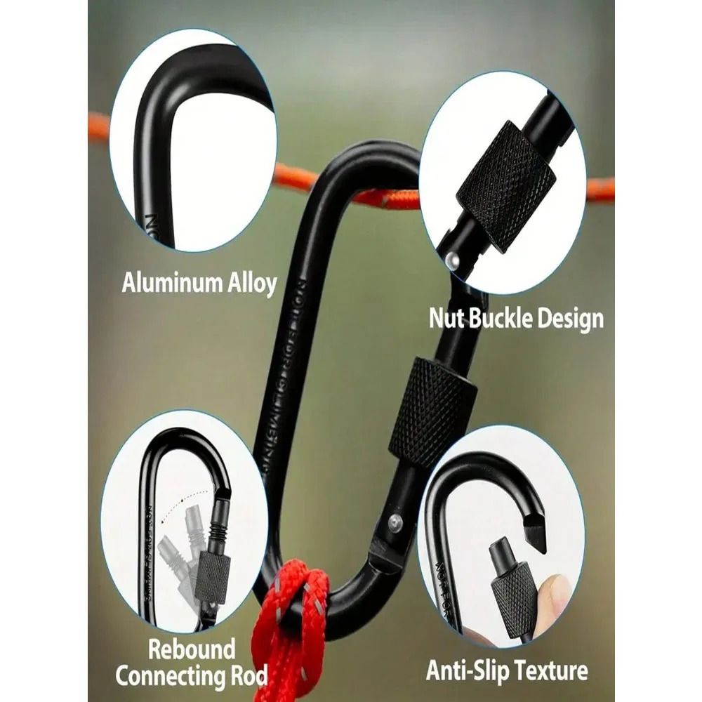 Outdoor Mountain Climbing Carabiners Aluminum Alloy 2 Outdoor Mountain Climbing Carabiners Aluminum Alloy - Image 2