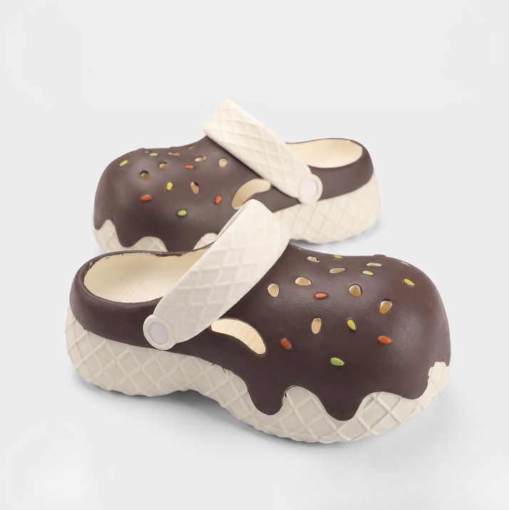 New Hot Selling Ice Cream Waffle Tube Slippers Breathable And Lightweight Sandals With Sprinkle Decor Casual Beach Daily_vogvips.com