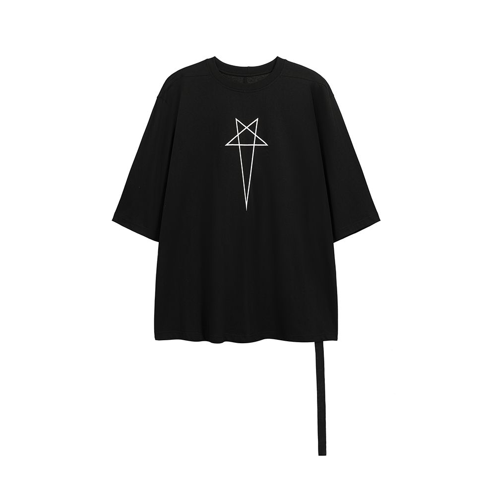 Unisex Pentagram Graphic Tee, Loose Batwing Cotton Shirt | DHgate - Image 4