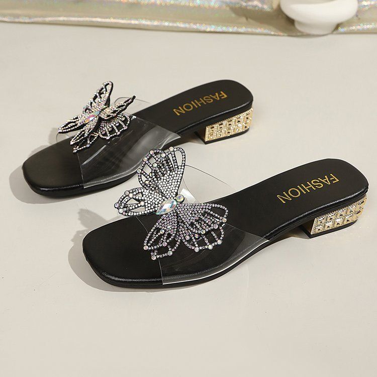 Free Shipping 2026 Hot Selling Summer Crystal New Styles Thick Sexy Rhinestone Bow Versatile And Fashionable Cool_voghion.com