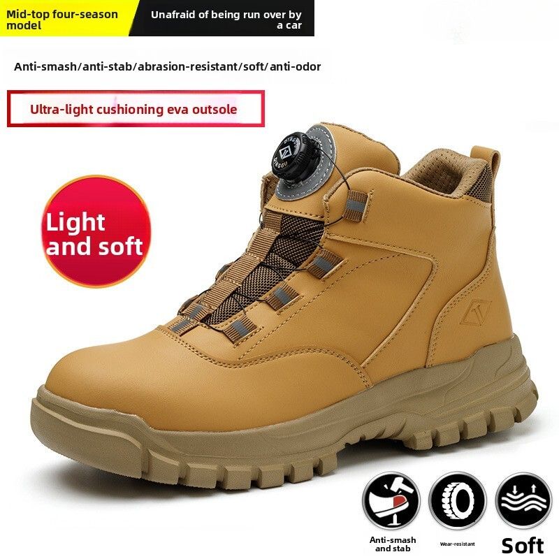 Mens Safety Work Shock Absorbing Boots With Steel Toe And Anti Puncture Sole_voghion.com