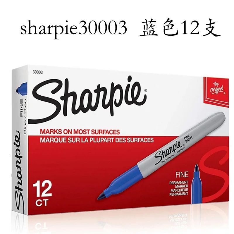 wholesale 12pcsbox Sharpie Permanent Marker Waterproof Industrial Thick Thin Double Ended Marker Drawing Hand Drawn Graffiti Art Supplies 260508BJ Painting Pens