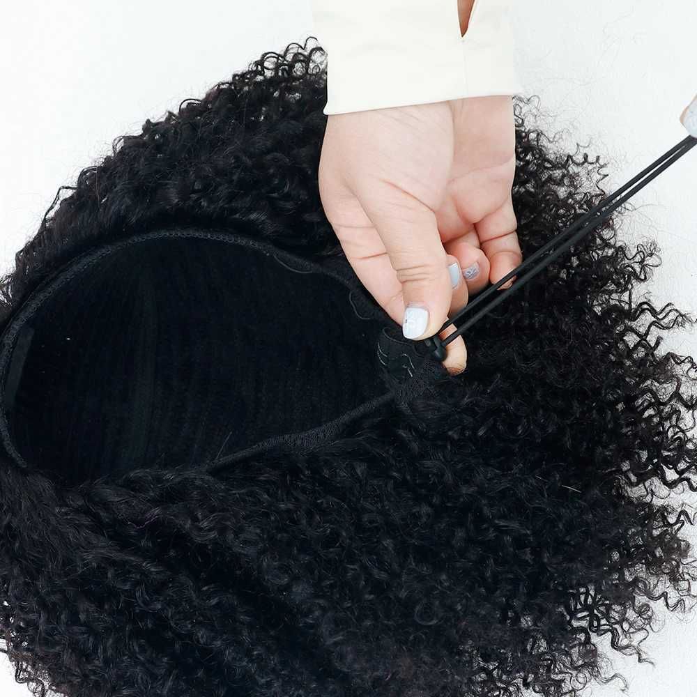 3 In 1 Human Hair Half Wig Glueless Drawstring Clip detail view 3