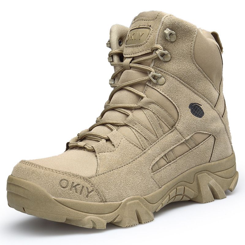 Bottes de combat tactiques désert pour hommes, chaussures de randonnée montantes d'extérieur_voghion.com