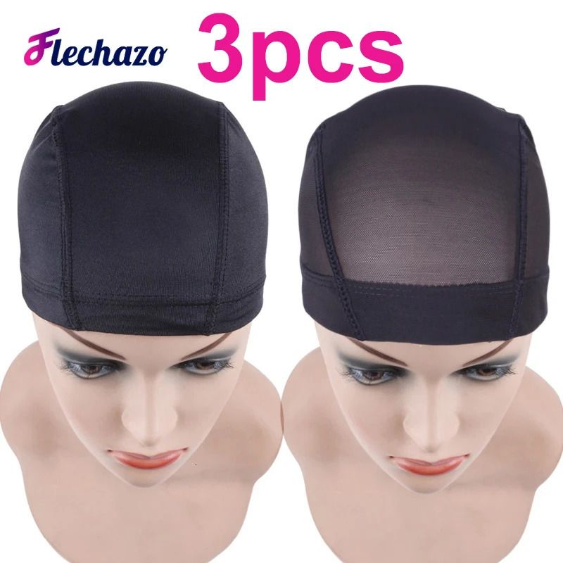 3Pcs Glueless Wig Caps Black Mesh Wig Cap For Making