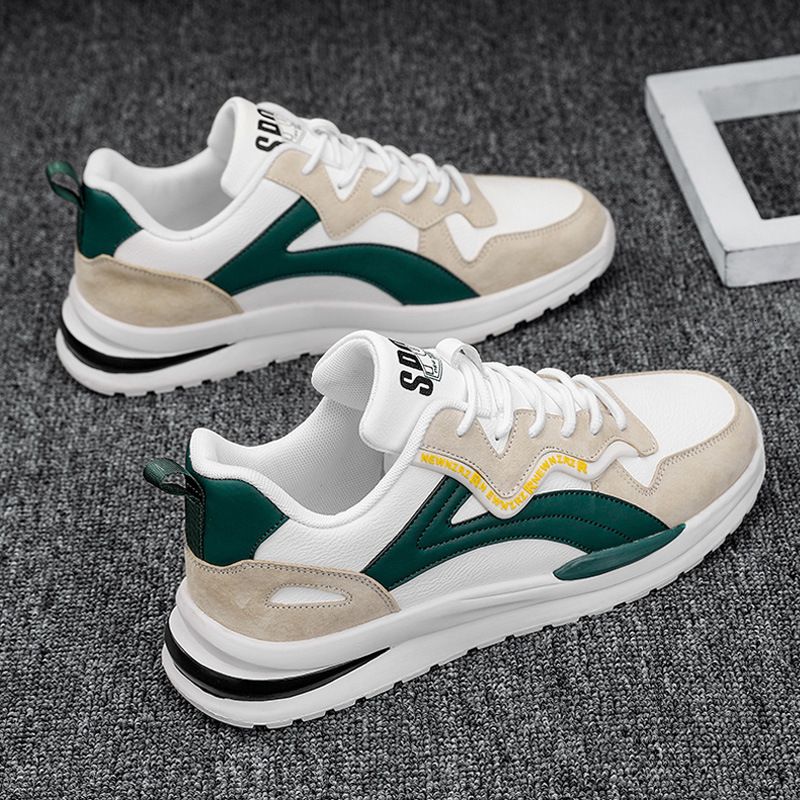 Retro-Sneaker für Herren mit Farbblock-Design, atmungsaktiv, bequem, rutschfest, dicke Sohle, ideal für den Alltag und Streetwear._voghion.com